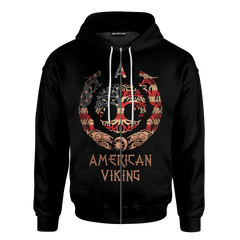 Viking American Grow With Viking Roots Dark Colour Customized hoodie