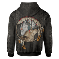 Native Wolf Native American Customized For Couple 3D All Over Printed Shirt - Am Style Design - Amaze Style™