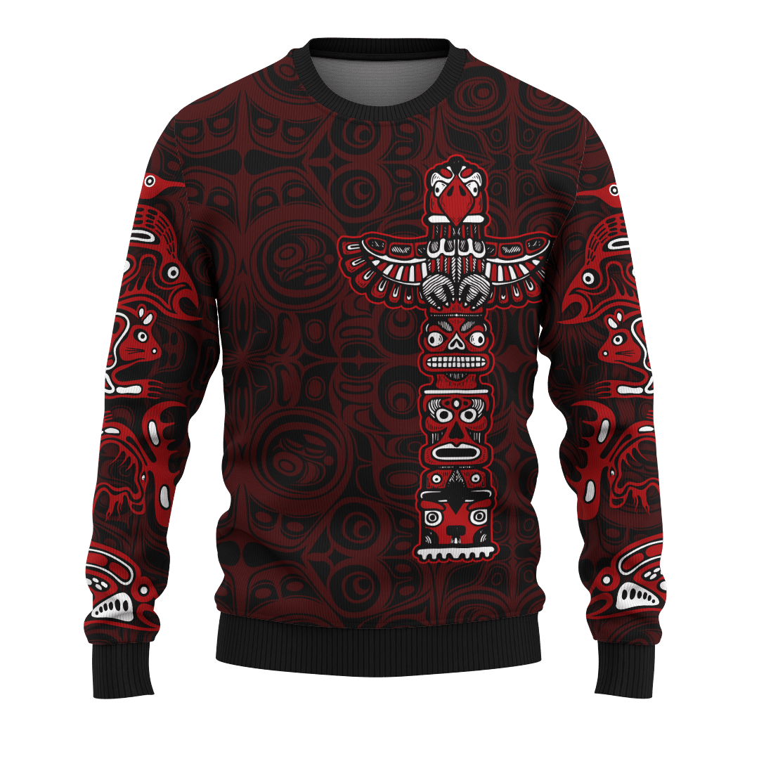 Totem Pole Native American Pacific Northwest Style Customized All Over Printed Hoodie