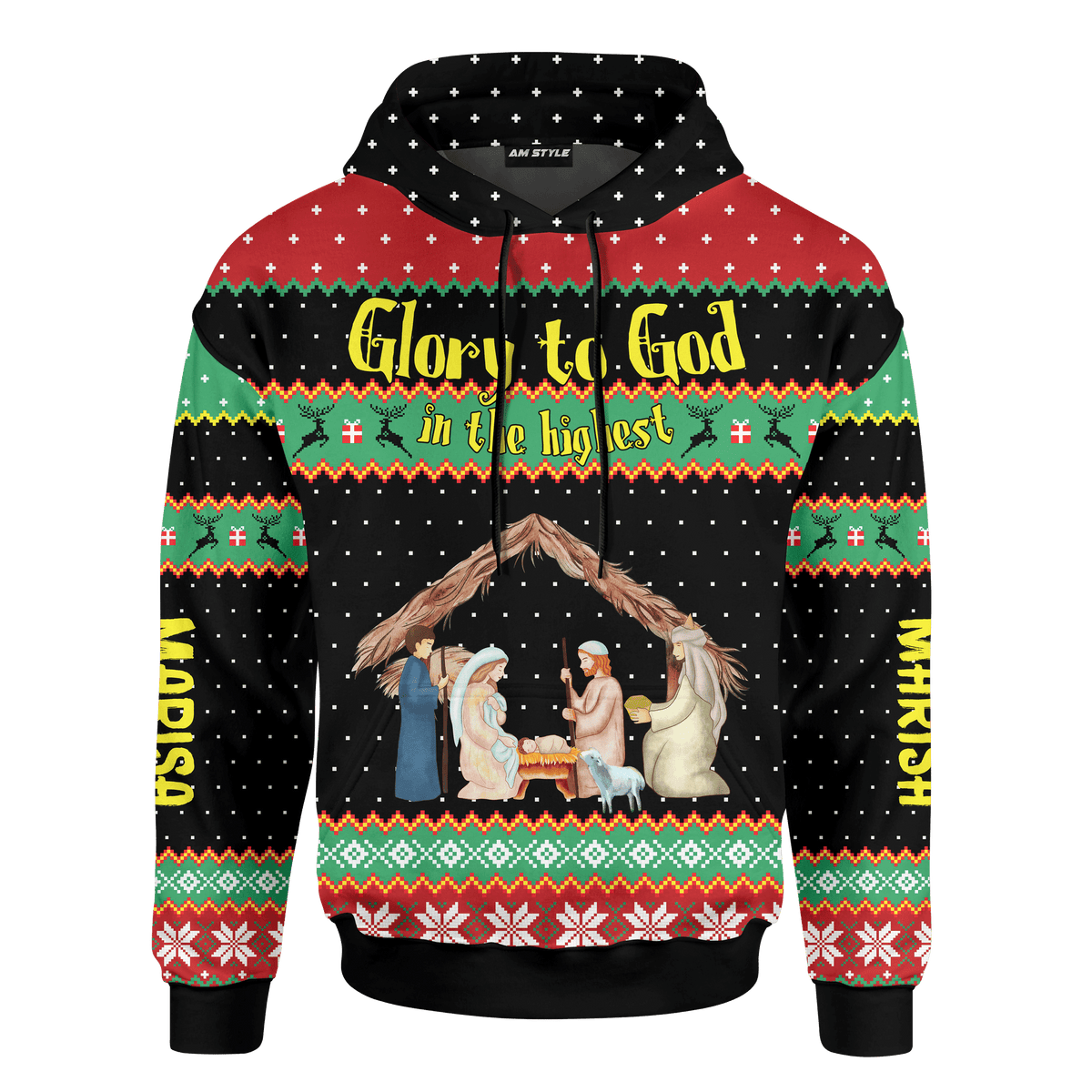 Glory To God In The Highest Merry Christmas Customized 3D All Over Printed Sweater - AM Style Design - Amaze Style™