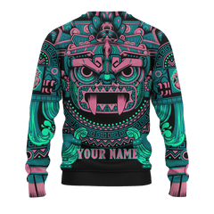 Aztec Sun God Tlaloc Aztec Mexican Mural Art Customized 3D All Over Printed hoodie