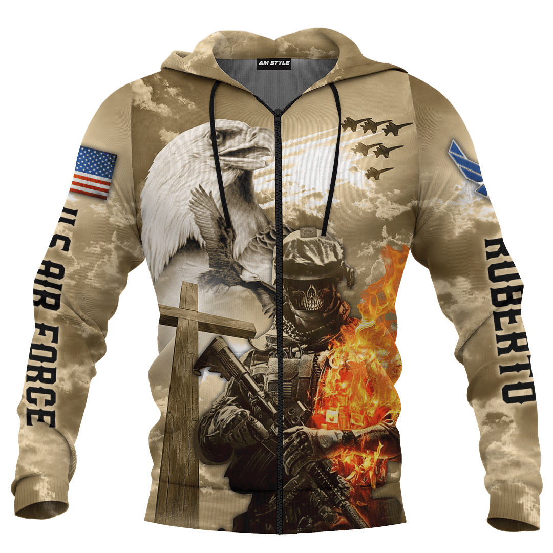 Jesus Father And Child U.S Air Force Jesus Family Faith Customized 3D All Overprinted hoodie