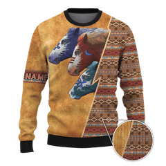 Native American Indian Horse Wall Art Native Patterns Customized 3D All Over Printed hoodie