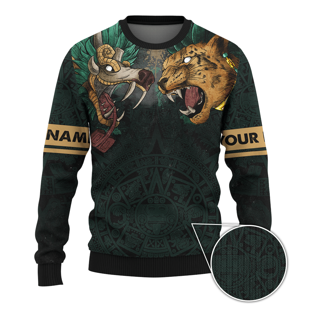 Aztec Quetzalcoatl And Tezcatlipoca Sun Stone Maya Aztec Customized 3D All Over Printed hoodie