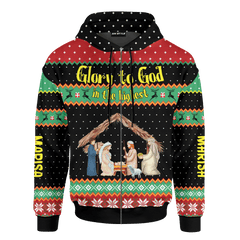 Glory To God In The Highest Merry Christmas Customized 3D All Over Printed Sweater