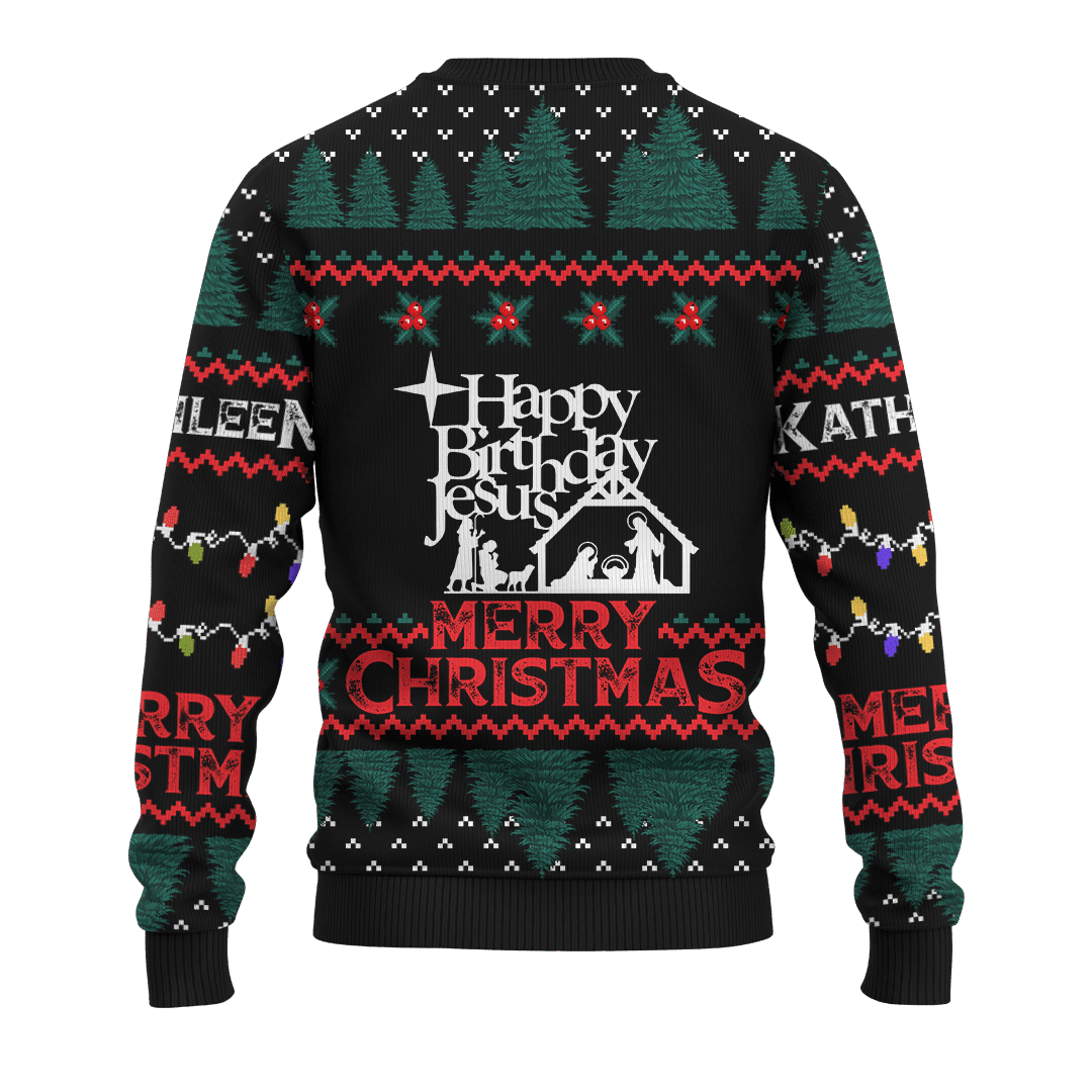 Happy Birthday Jesus Merry Christmas Customized 3D All Over Printed Sweater - AM Style Design - Amaze Style™