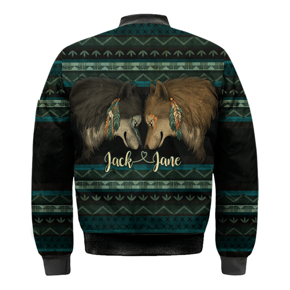 Native Wolf Tattoo Native American Pattern Customized For Couple 3D All Over Printed Shirt - Am Style Design - Amaze Style™