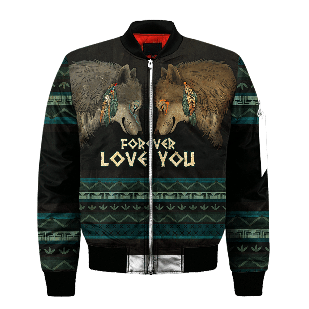 Native Wolf Tattoo Native American Pattern Customized For Couple 3D All Over Printed Shirt - Am Style Design - Amaze Style™