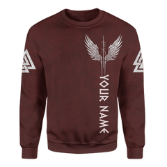 Viking Ravens Wings Dark Candy Apple Red Colour Customized 3D All Over Printed hoodie