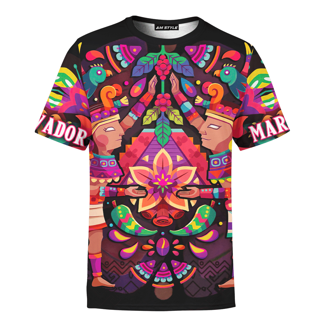 Aztec Flower Couple Maya Aztec Customized 3D All Over Printed Shirt - AM Style Design - Amaze Style™