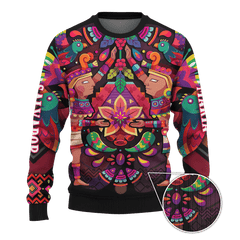 Aztec Flower Couple Maya Aztec Customized 3D All Over Printed Shirt - AM Style Design - Amaze Style™