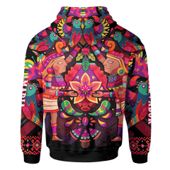 Aztec Flower Couple Maya Aztec Customized 3D All Over Printed Shirt - AM Style Design - Amaze Style™