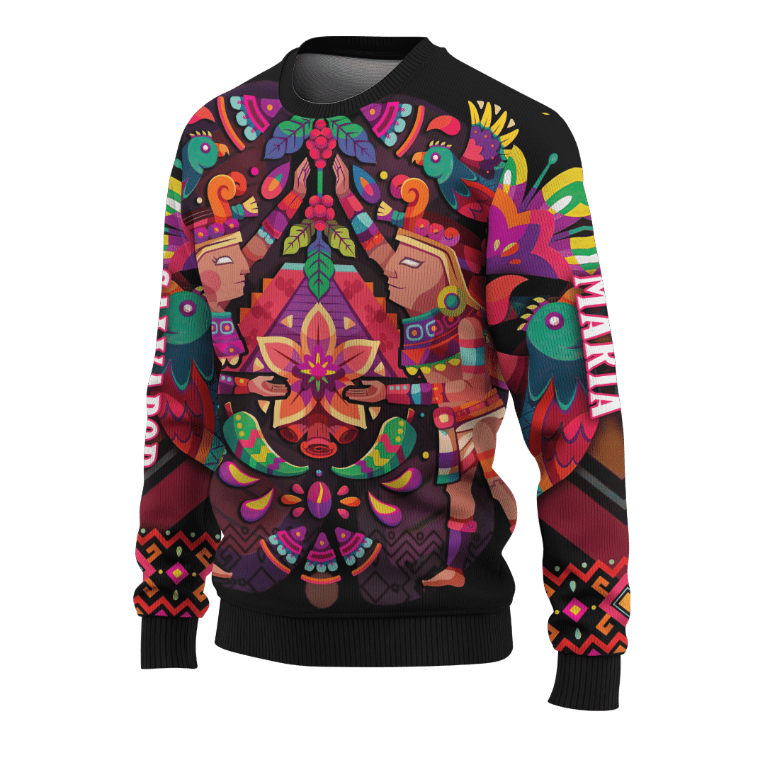 Aztec Flower Couple Maya Aztec Customized 3D All Over Printed Shirt - AM Style Design - Amaze Style™