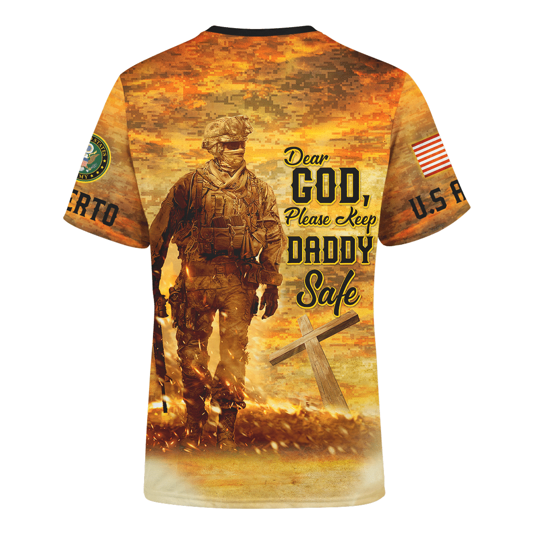 Jesus Father And Child U.S Army Jesus Family Faith Customized 3D All Overprinted Shirt - Am Style Design - Amaze Style™