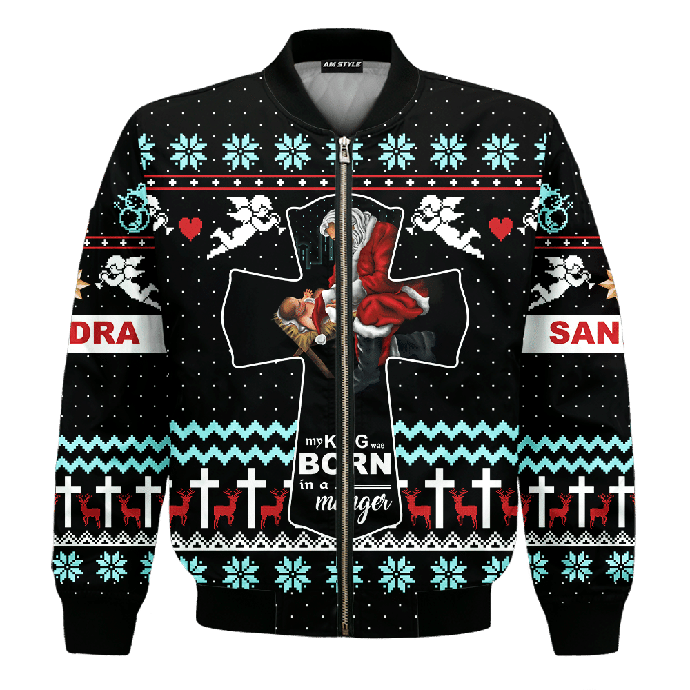 Santa And Jesus Every Knee Shall Bow Merry Christmas Customized 3D All Over Printed Sweater