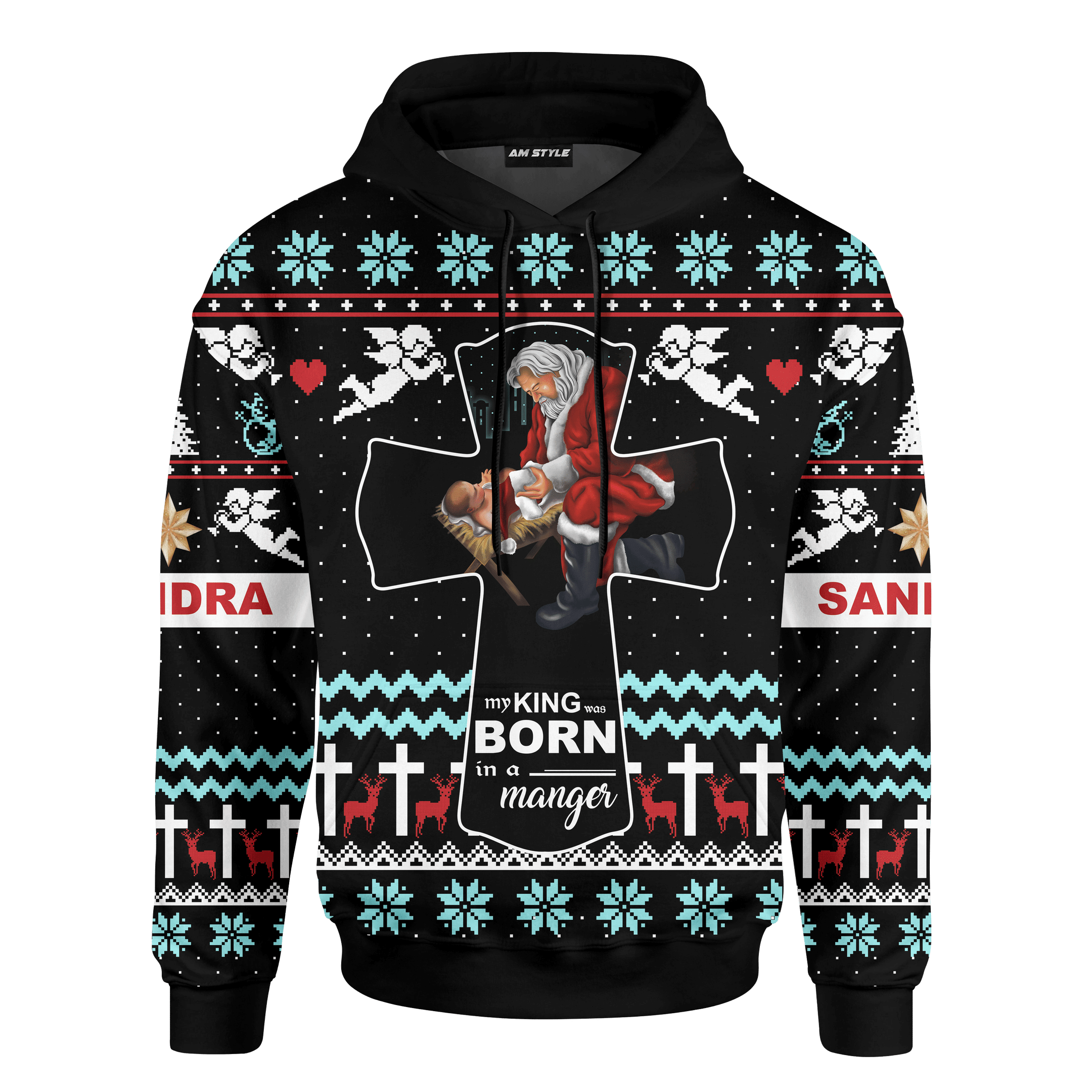 Santa And Jesus Every Knee Shall Bow Merry Christmas Customized 3D All Over Printed Sweater - AM Style Design - Amaze Style™