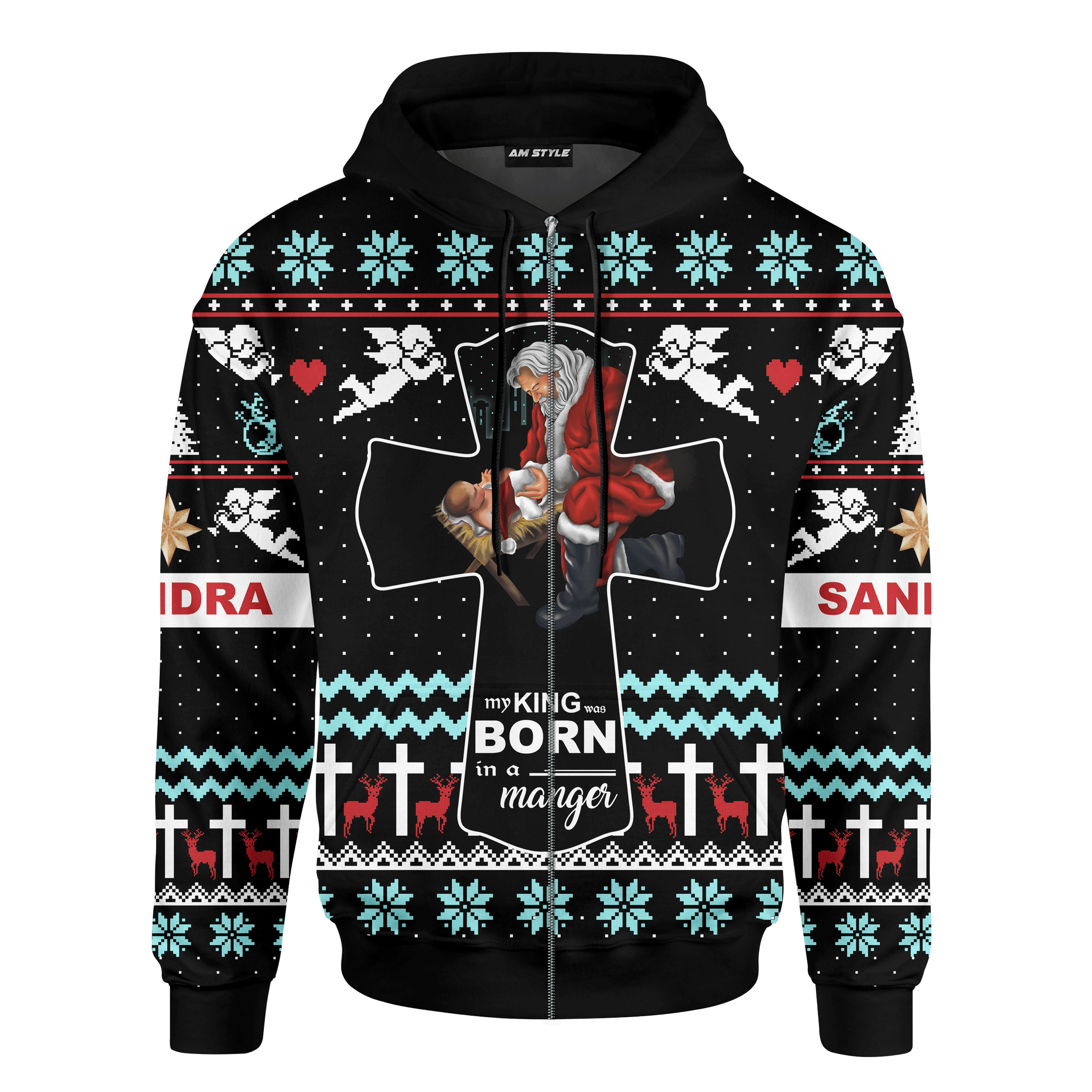 Santa And Jesus Every Knee Shall Bow Merry Christmas Customized 3D All Over Printed Sweater