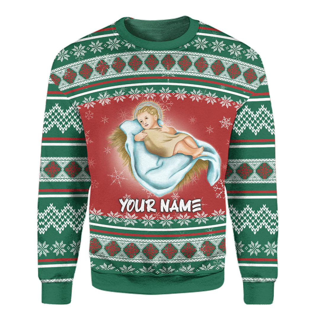 Nativity Scene Jesus Christmas Customized 3D All Over Printed Sweater