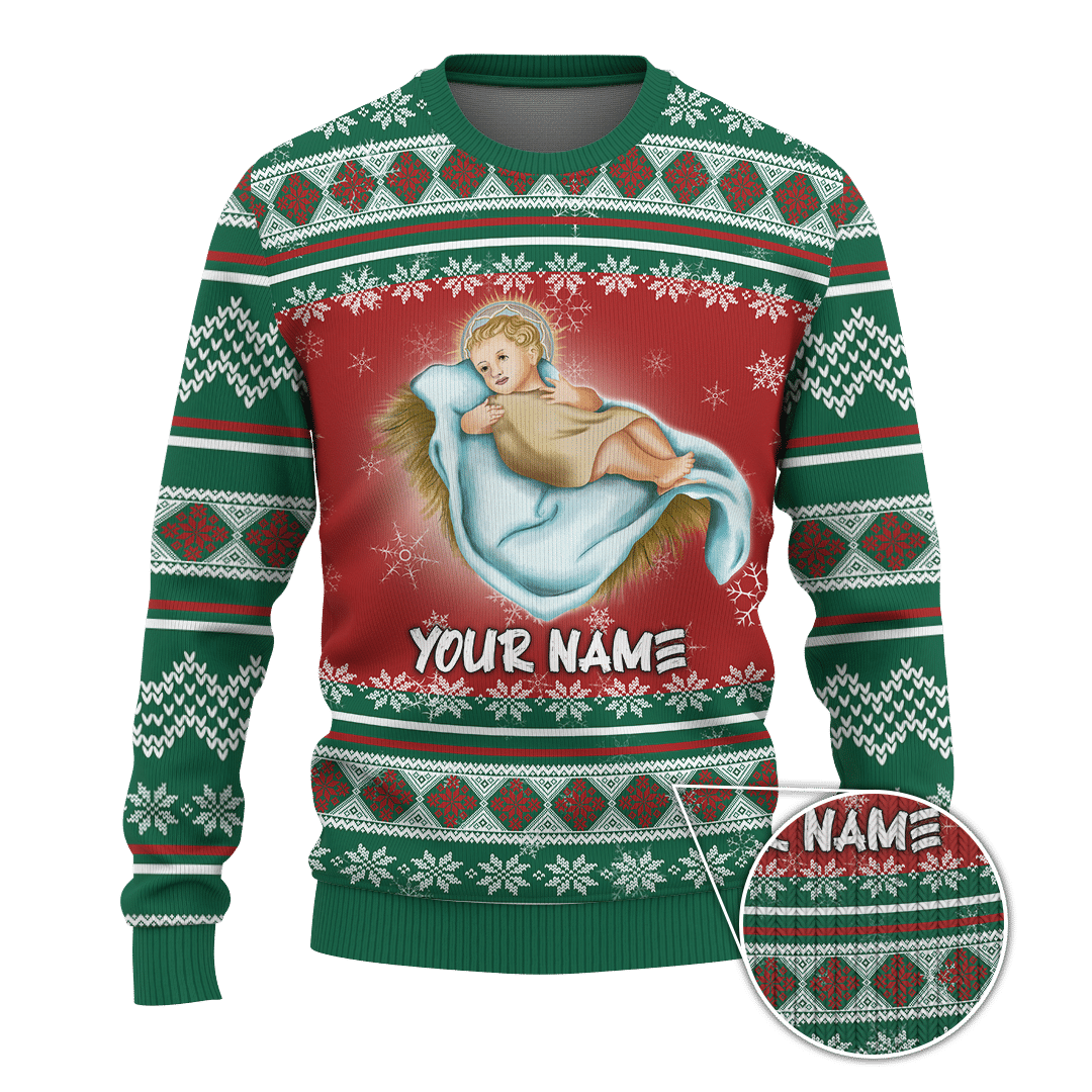 Nativity Scene Jesus Christmas Customized 3D All Over Printed Sweater - AM Style Design - Amaze Style™