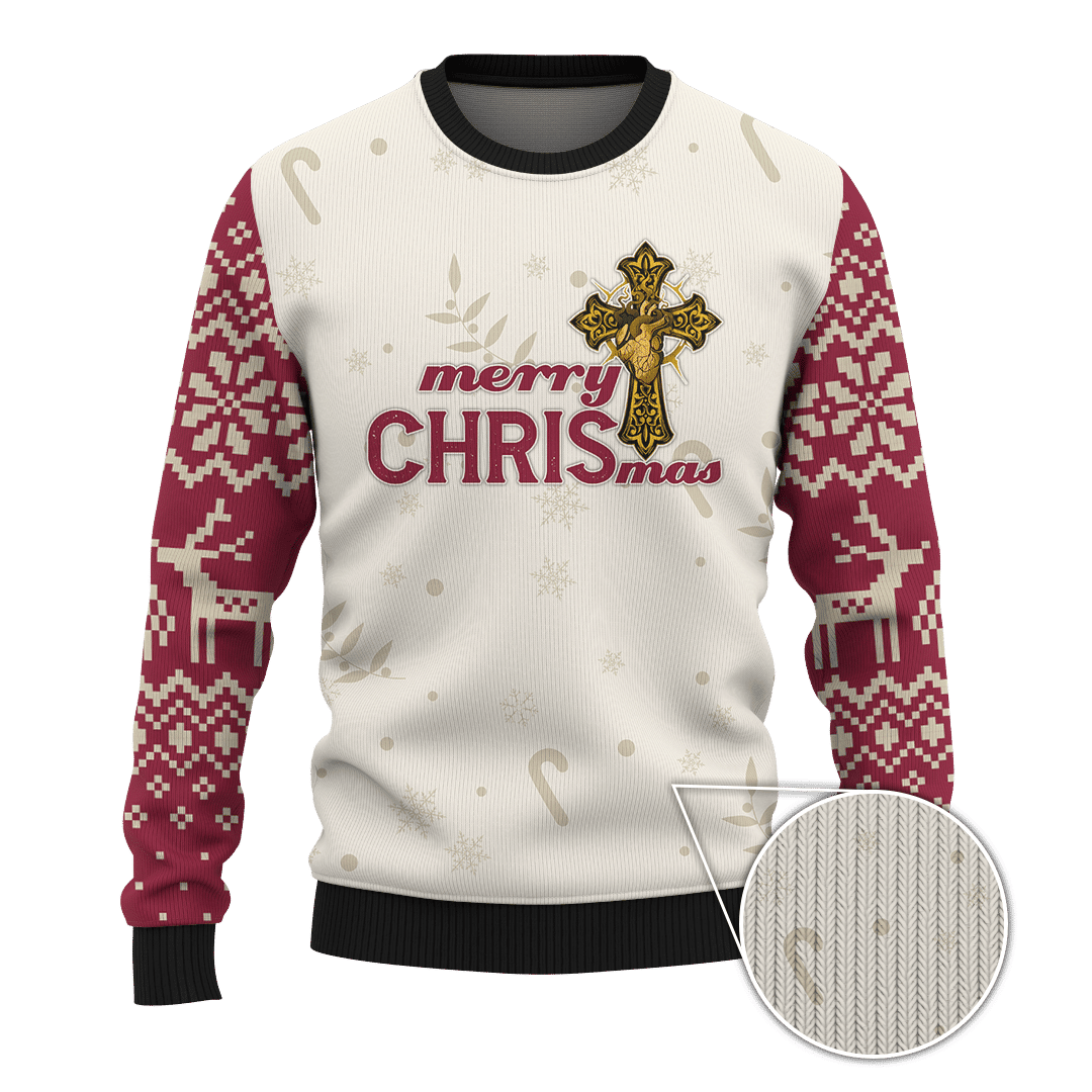 Merry Christmas God Bless You Christmas Customized 3D All Over Printed Sweater