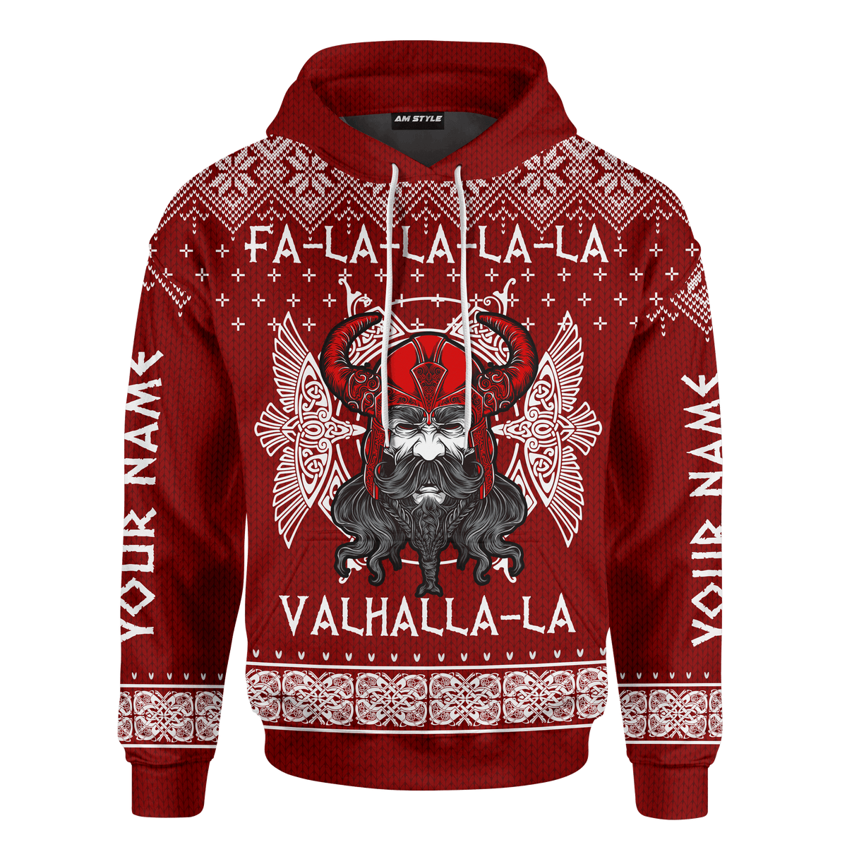 Fa-la-la-la-la Valhalla Viking Odin's Ravens Hugin & Munin - Viking Ugly Christmas Sweater  - AM Style Design - Amaze Style™