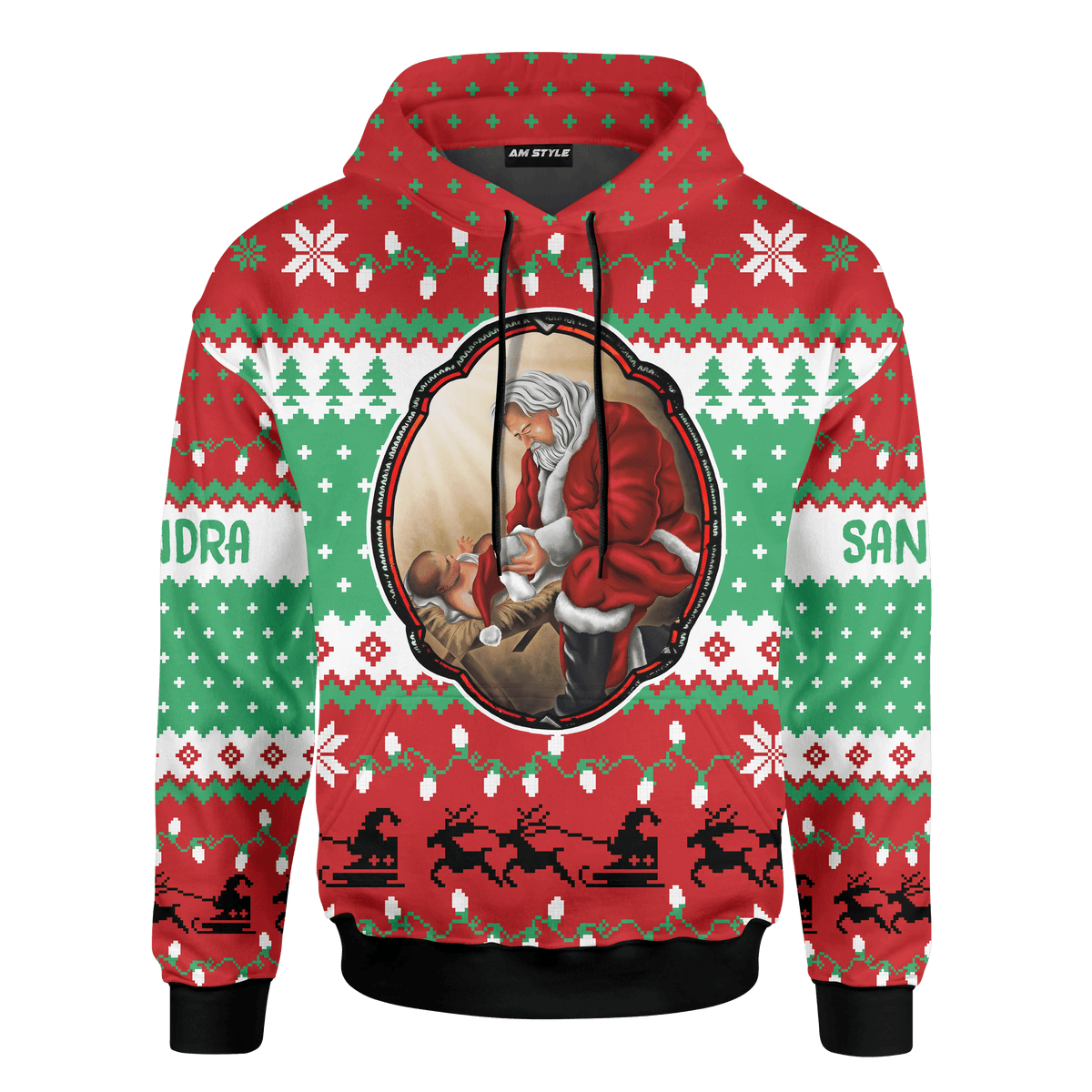 Santa And Jesus Merry Christmas Customized 3D All Over Printed Sweater - AM Style Design - Amaze Style™