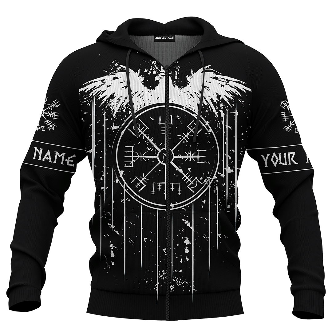 Viking Blood Flows Through My Veins Black Colour Customized 3D All Over Printed hoodie