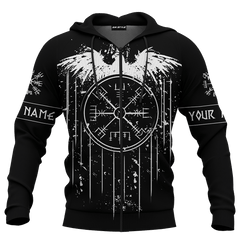 Viking Blood Flows Through My Veins Black Colour Customized 3D All Over Printed hoodie