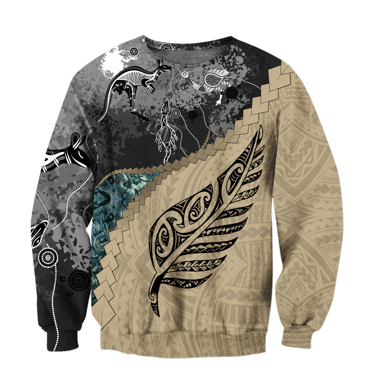 Australia Fern Kangaroo Maori Style Polynesian 3D All Over Print Unisex hoodie