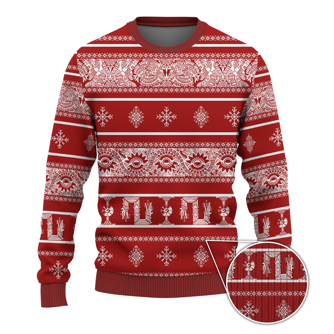 Aztec Christmas Aztec Maya Mexica Christmas Customized 3D All Over Printed Sweater- AM Style Design - Amaze Style™