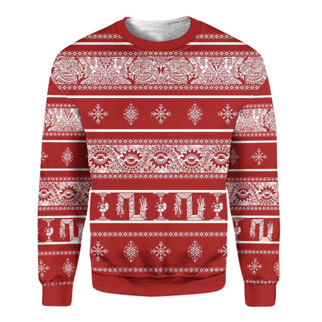 Aztec Christmas Aztec Maya Mexica Christmas Customized 3D All Over Printed Sweater- AM Style Design - Amaze Style™