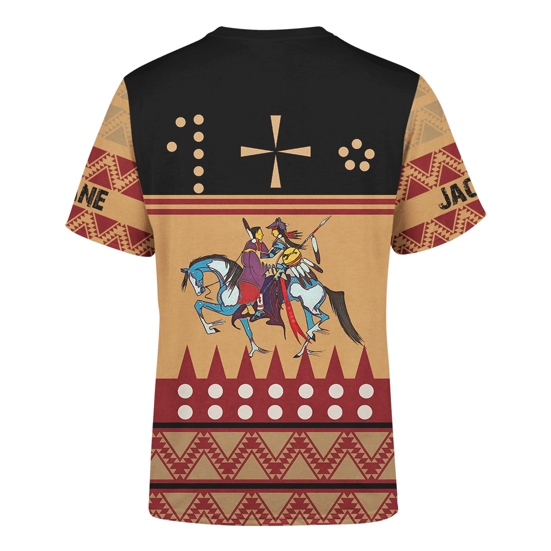 American Indian Horse Tattoo Native American Pattern for Couple Customized 3D All Over Printed Shirt - AM Style Design - Amaze Style™