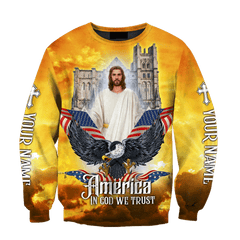 AM Style Customize Jesus Eagle America Flag 3D All Over Printed Unisex Shirt - Full Size - Independence Day - Amaze Style™