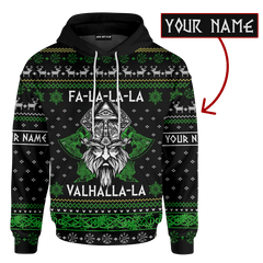 Fa-la-la-la-la Valhalla Viking Odin Dark Pastel Green Colour - Viking Ugly Christmas Sweater  - AM Style Design - Amaze Style™