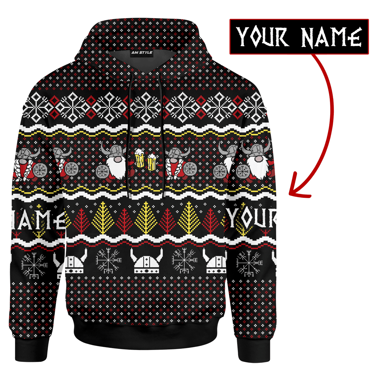 Cute Viking Gnome - Viking Ugly Christmas Sweater -  AM Style Design - Amaze Style™