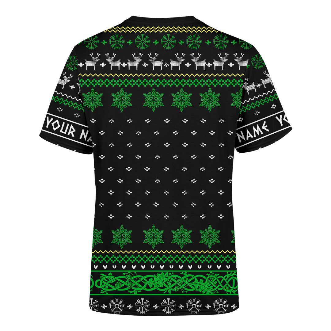 Fa-la-la-la-la Valhalla Viking Odin Dark Pastel Green Colour - Viking Ugly Christmas Sweater  - AM Style Design - Amaze Style™