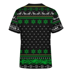 Fa-la-la-la-la Valhalla Viking Odin Dark Pastel Green Colour - Viking Ugly Christmas Sweater  - AM Style Design - Amaze Style™