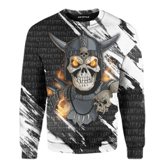 Viking Skull Style White Colour Customized 3D All Over Printed hoodie