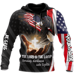 AM Style Customize Jesus Eagle America Flag 3D All Over Printed Unisex Shirt - Full Size - Independence Day - Amaze Style™