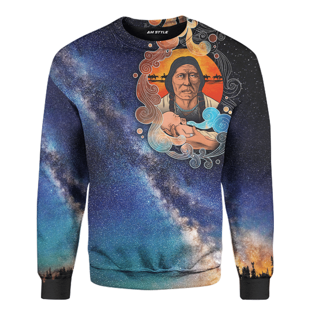 The Life Blue Color Native American Customized All Over print hoodie