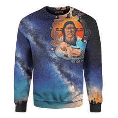 The Life Blue Color Native American Customized All Over print hoodie