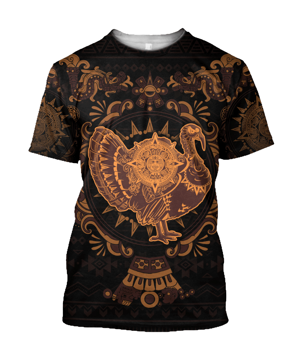 Mexico Aztec Turkey Sun Stone Thanksgiving All Over Printed Unisex 3D All Over Printed hoodie