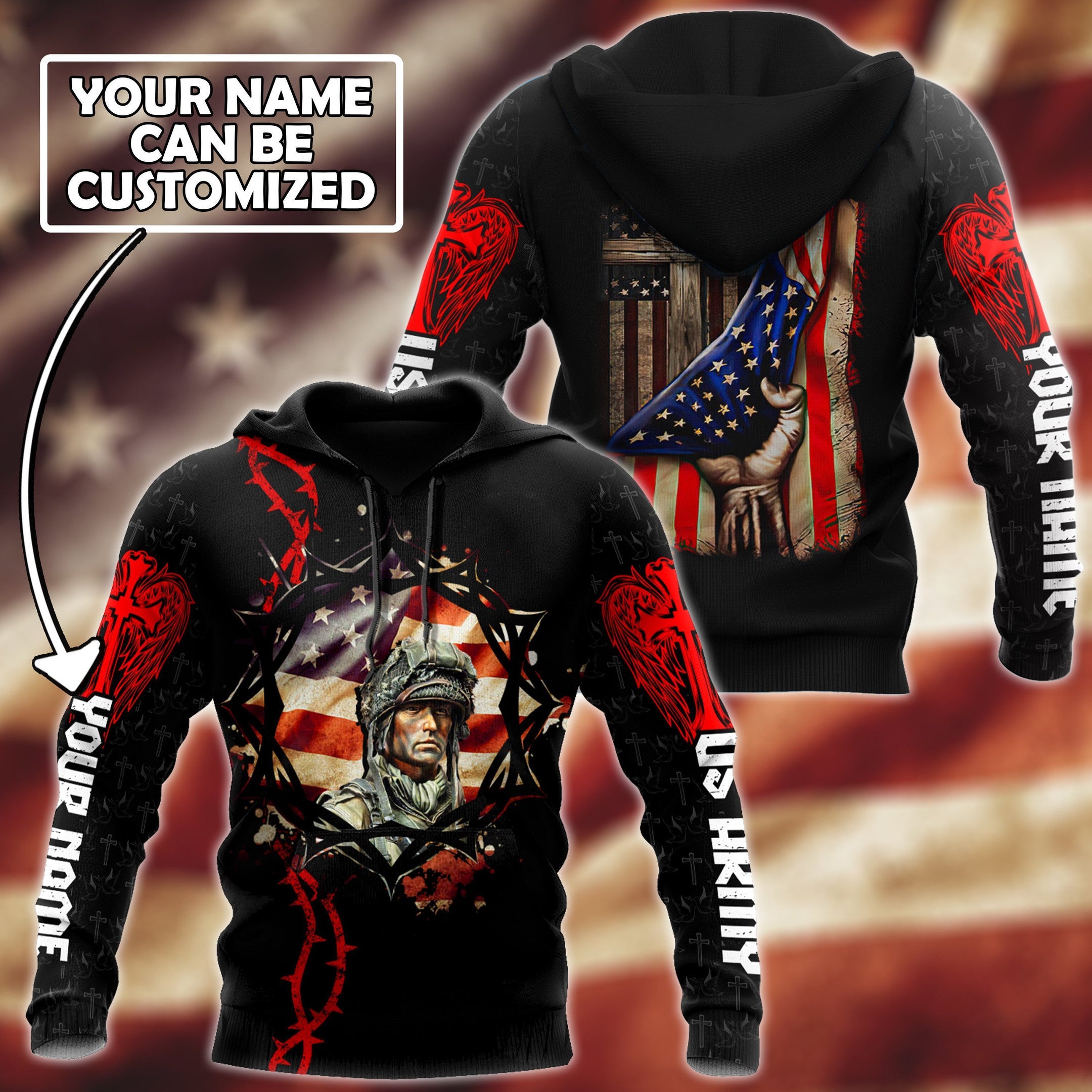 AM Style Customize Veteran America Flag 3D All Over Printed Unisex Shirt - Full Size - Independence Day - Amaze Style™