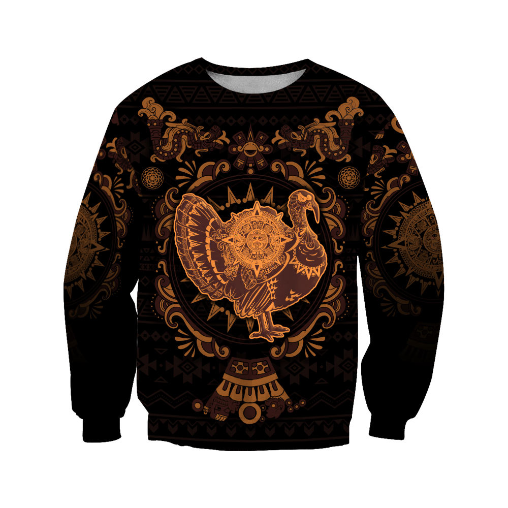 Mexico Aztec Turkey Sun Stone Thanksgiving All Over Printed Unisex 3D All Over Printed hoodie