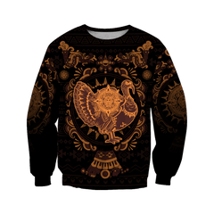 Mexico Aztec Turkey Sun Stone Thanksgiving All Over Printed Unisex 3D All Over Printed hoodie