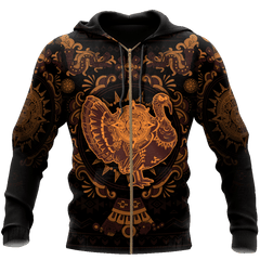 Mexico Aztec Turkey Sun Stone Thanksgiving All Over Printed Unisex 3D All Over Printed hoodie