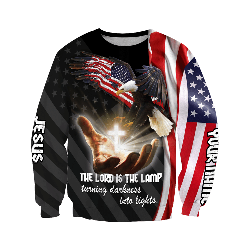 AM Style Customize Jesus Eagle America Flag 3D All Over Printed Unisex Shirt - Full Size - Independence Day - Amaze Style™