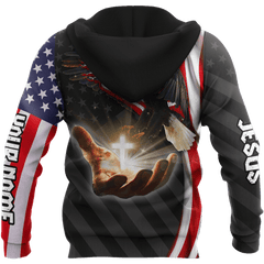 AM Style Customize Jesus Eagle America Flag 3D All Over Printed Unisex Shirt - Full Size - Independence Day - Amaze Style™