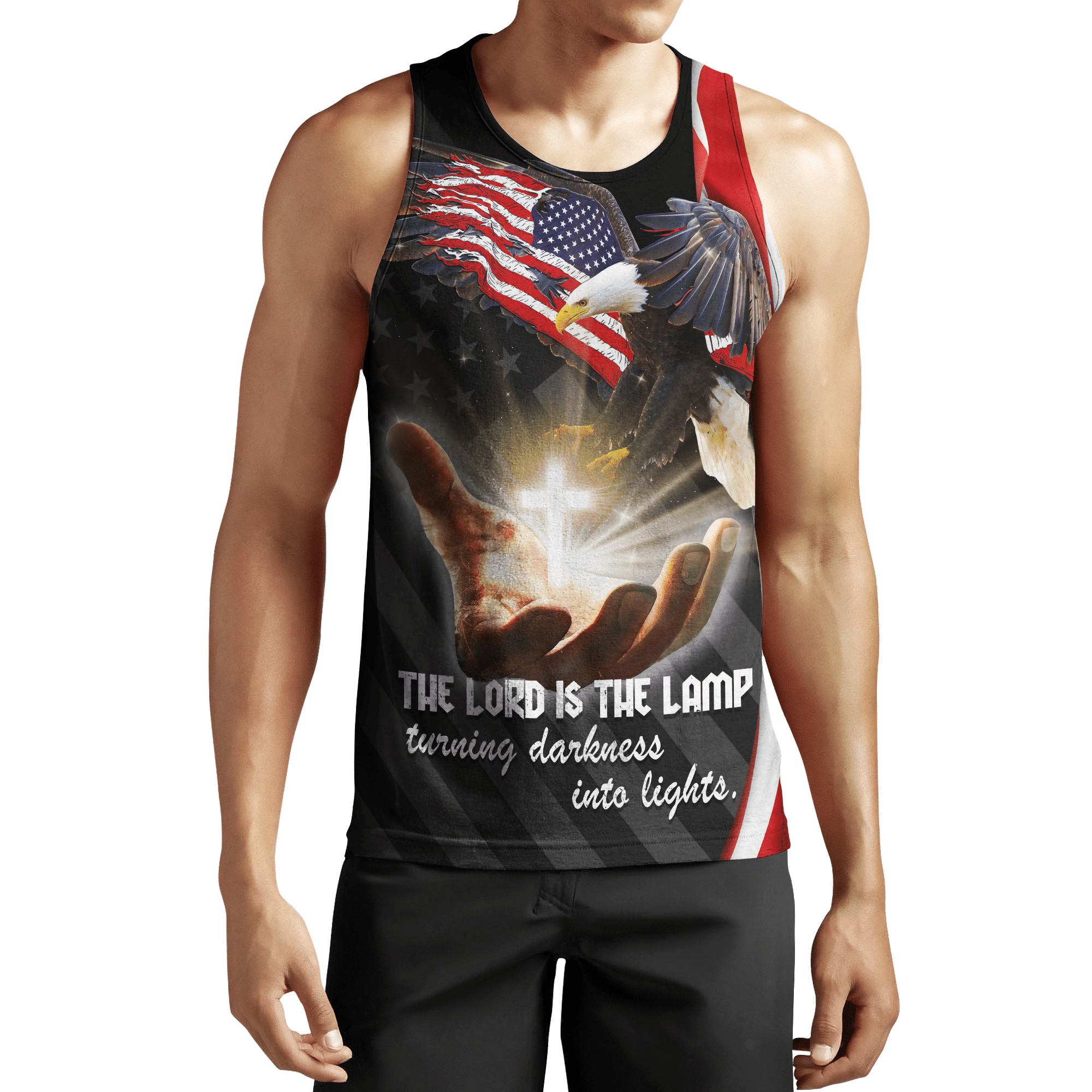 AM Style Customize Jesus Eagle America Flag 3D All Over Printed Unisex Shirt - Full Size - Independence Day - Amaze Style™