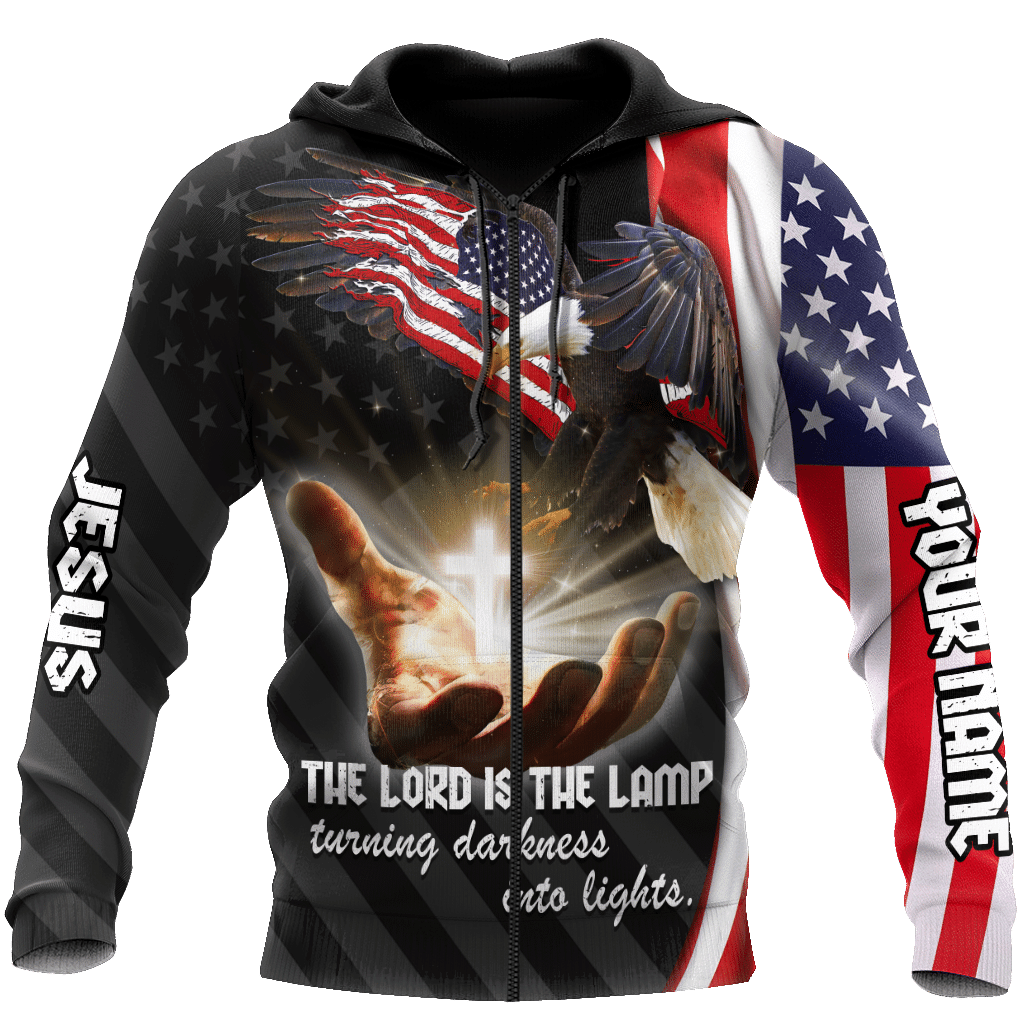 AM Style Customize Jesus Eagle America Flag 3D All Over Printed Unisex Shirt - Full Size - Independence Day - Amaze Style™